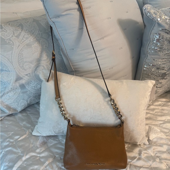 Michael Kors Handbags - Michael Kors Tan Crossbody Bag with Chain Detail